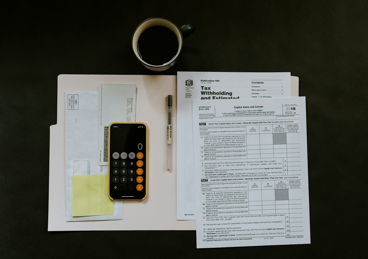Bookkeeping records and calculator
